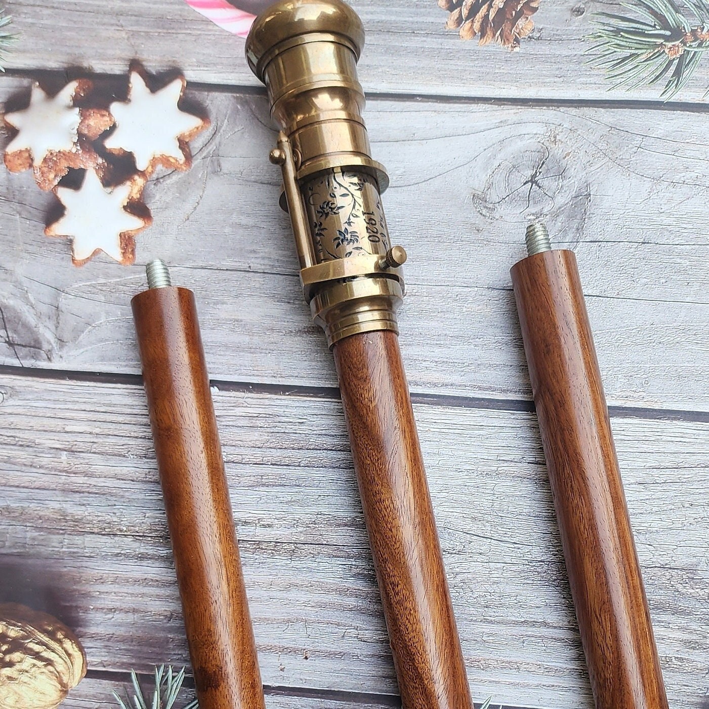 Cast Brass Shift Knob Ball Cane Walking Stick Handle 1 1/2