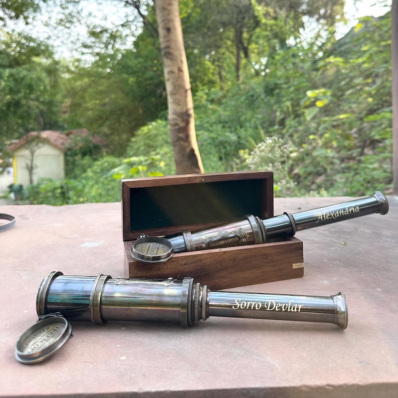 Personalized Working Original Brass Telescope, Engraved Telescope ...