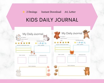 Kids Daily Journal Printable / Journal For Kids / Kids Activity Drawing Page / Digital Downlond / Diary For Children