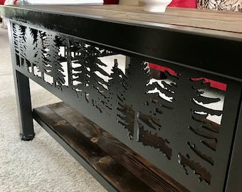 Moose scene coffee table
