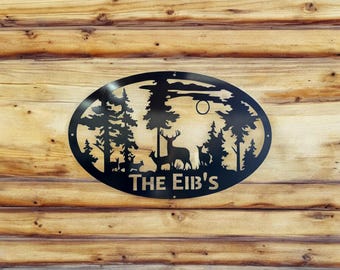 Family Outdoor Scene Sign