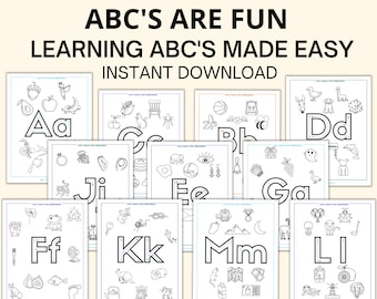 Alphabet Cards, Printable Alphabets, Large Format for Classroom Use, Large for Homeschool Use, Preschool Alphabet Cards, DIGITAL DOWNLOAD