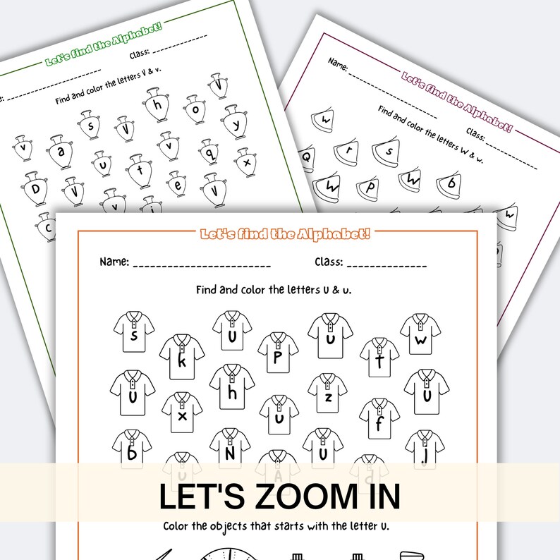 Alphabet Letter Printable, Alphabet Matching Printable, Tracing