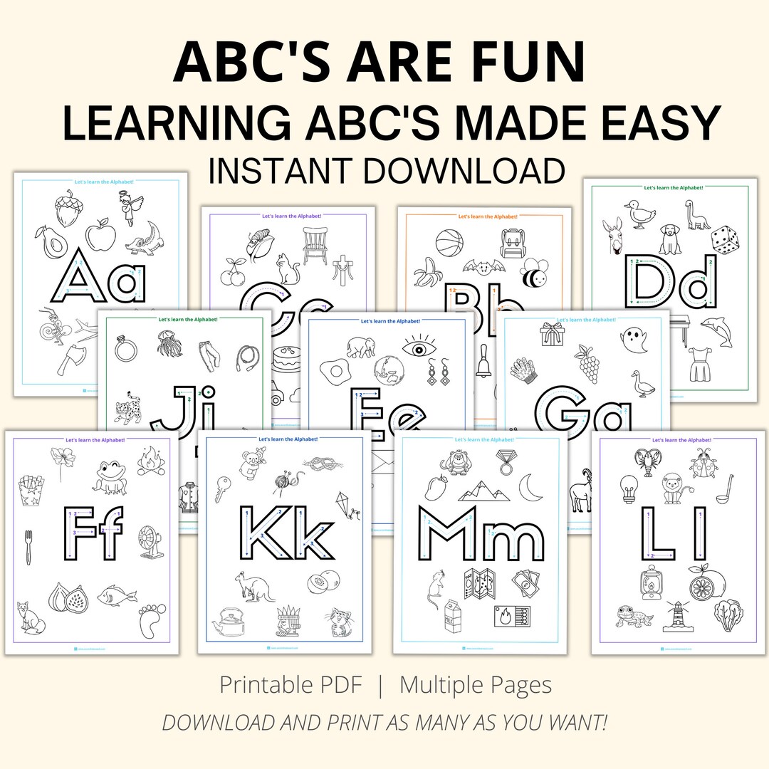 Alphabet Cards Printable Alphabets Large Format for - Etsy