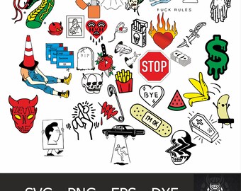 New School Bundle Tattoo | Halloween Procreate | Halloween | Procreate Brushes | stamp brushes | Witch Stamps| procreate | procreate bundle