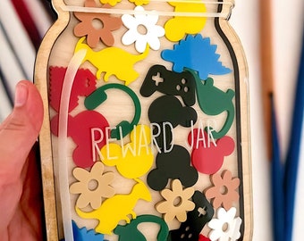 Tarro de recompensas de madera personalizado para niños y profesores
