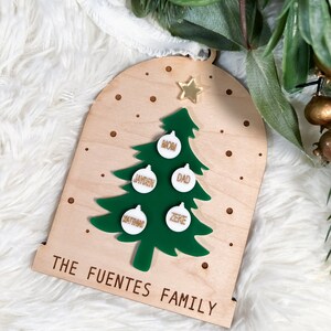 Ornement de Noël familial, ornement d’arbre de Noël avec noms de famille, ornement de nom d’arbre de Noël 2023, ornement de nom de famille personnalisé
