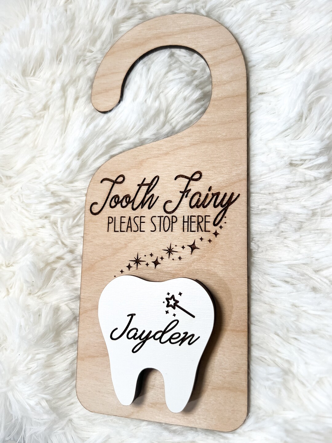 Personalized Tooth Fairy Door Hanger: Wooden Money Holder - Etsy