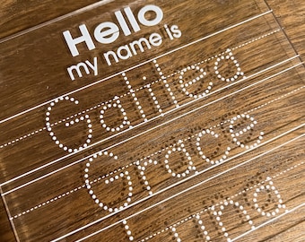 Name Tracing, wiederverwendbare personalisierte Name Custom Trace Dry Erase Board, Montessori-Materialien, Bildung Vorschulbedarf, Schule