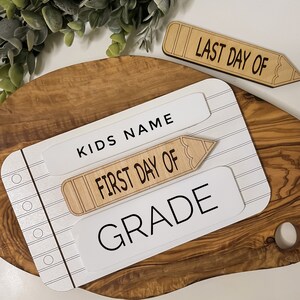 Personalized First Day of School Sign, Back to School Prop, Custom School Board, Reusable Dry Erase Sign for 1st, Milestone Board, Last Day