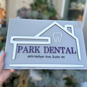 Custom made Dental Sign, Dental Logo, 3D Sign, Acrylic Business Sign, Business Gift, Dental Gift, Personalized Business Sign