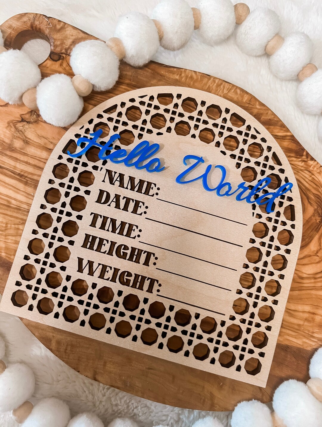 Wooden Birth Announcement Sign, Baby Announcement Sign, Hospital Sign