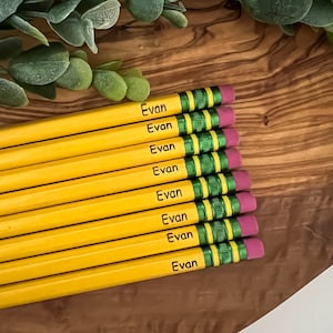 Personalized Pencils | Engraved Pencils | Back to School | 8 Pack Pencils | Ticonderoga Pencils | Student Gift