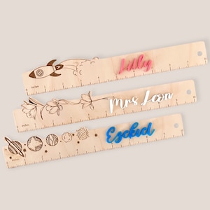 Personalized ruler, wood ruler, school wood ruler, engraved ruler, back to school, gift to school, gift for teacher, school material, ruler