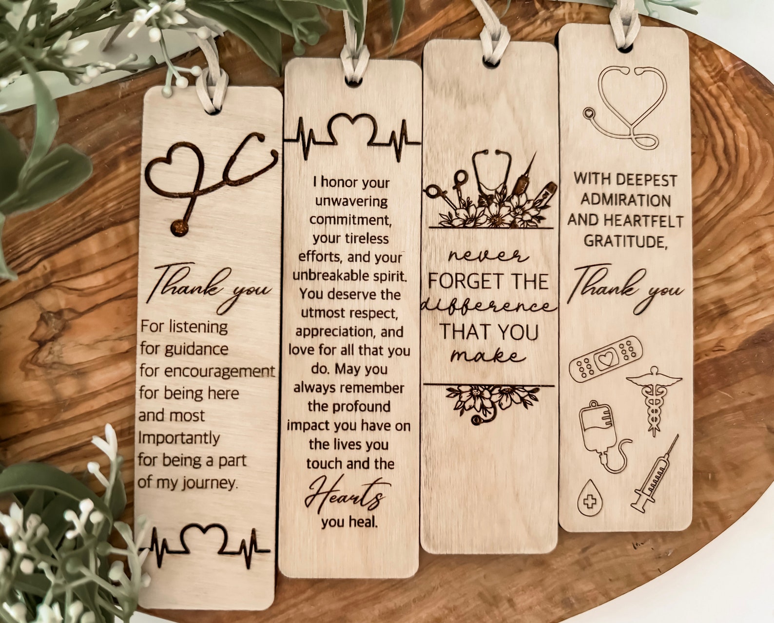 Personalized Wood Bookmark: Medical Appreciation Gift - Etsy