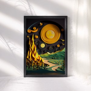 Sternenklarer Nachthimmel Landschaft Kunstdruck Bunter Nachthimmel Natur Wohnzimmer Wandkunst Spiritueller Sternenhimmel Poster
