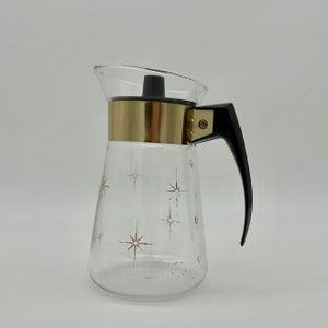 Corning Ware Atomic Star Coffee Vintage Carafe Pitcher 6 Cups Mid-century