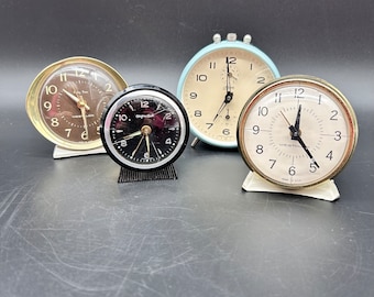 4 Vintage Clocks for Parts Or Repair