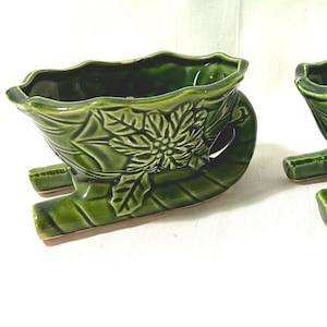 2 Brink’s Ceramic Sleighs Candle Holders