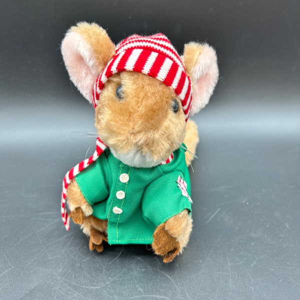 Dakin Pricilla Hillman Merry Christmas Mouse Plush Toy Green Coat