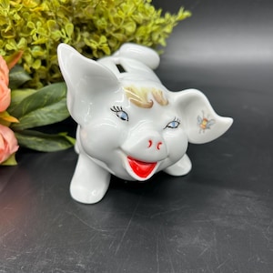 Vintage Pig Piggy Bank 1964 Cute Face Small 5” x 4”