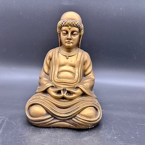 Buddha Bronze Coated Metal Sitting Meditating Statue