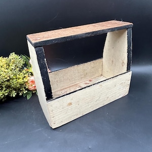 Vintage Shoe Shine Box Collectible Boxes Storage Cottage Rustic