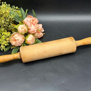 Antique Wood Rolling Pin | Primitive Kitchen Utensil | Baker's Gift | Country Chic Decor