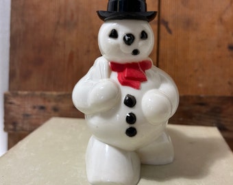 Old Hard Plastic Snowman Candy container