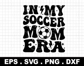 In My Soccer Mom Era SVG PNG, Game Day Wavy Design (Digital Download)