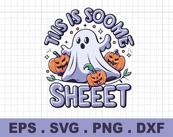 Boo Sheet Ghost SVG, diseño divertido de camiseta de Halloween (descarga digital)