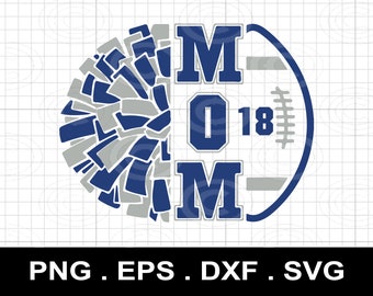 Cheer Mom Football (svg, png, dxf, eps) (Digital Download)