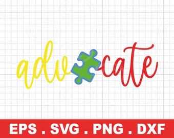 Rompecabezas SVG de concienciación sobre el autismo, diseño de defensor (descarga digital)