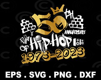 50 Years of Hip Hop Anniversary SVG PNG, Graffiti Art (Digital Download)