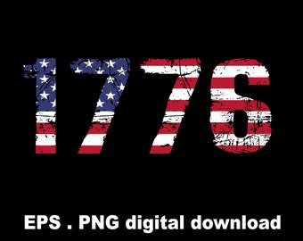 Bandera de EE. UU. de 1776, patriótica, PNG EPS (descarga digital)