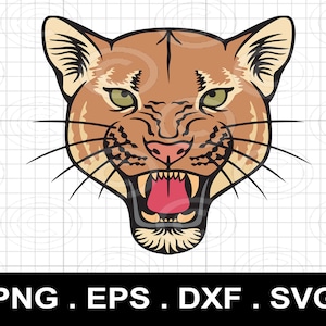 Cougar Svg png eps svg, digital animal svg, Mountain Lion Svg png, Cougar Head Svg Cut File For Cricut instant download