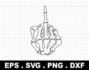 Skeleton Middle Finger SVG, Skull Hand Clipart (Digital Download)