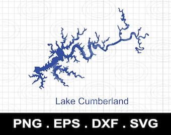 Lake Cumberland, Kentucky Map SVG Cut File (Digital Download)