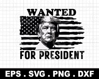 Archivo SVG de foto policial del presidente Trump, corte político divertido (descarga digital)