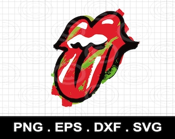 Röda läppar SVG, kyssdesign Clipart (digital nedladdning)