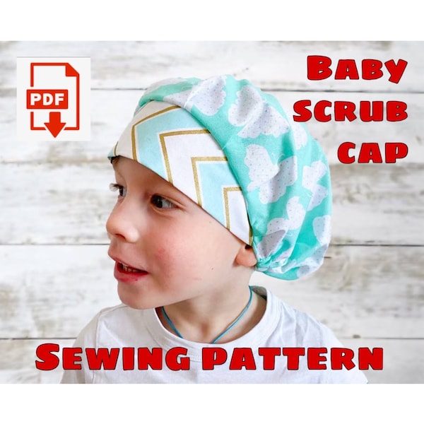 Peuter Scrub Cap Bouffant Naaipatroon, Afdrukbare Scrub Hat Naaipatroon, Voorschoolse Chirurgische Hoed Patroon, Medische Cap Patroon, Bandana Cap