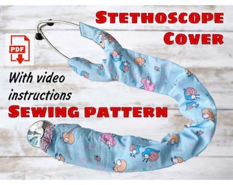 Stethoscope Cover Sewing Pattern With Video Instructions, Stethoscope Straight Cover, Stethoscope Sleeve Template Stethoscope Accessories