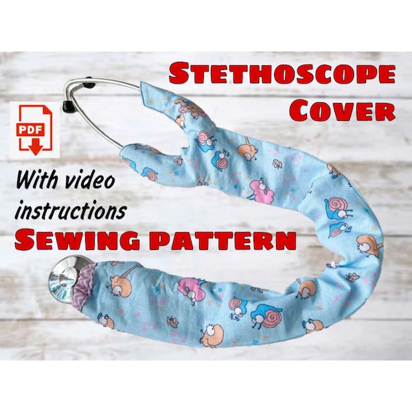 Stethoscope Cover Sewing Pattern With Video Instructions, Stethoscope Straight Cover, Stethoscope Sleeve Template Stethoscope Accessories