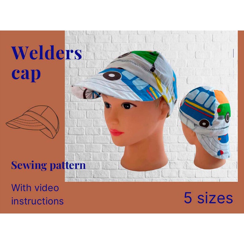 Welders Cap Sewing Pattern and Video Instructions Etsy