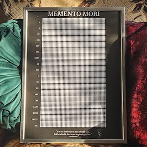 90-Jahre-Lebenskalender | Mark Aurel Zitat | Memento Mori Poster | Digitaler Download | 5 Größen inklusive | Stoische Wandkunst