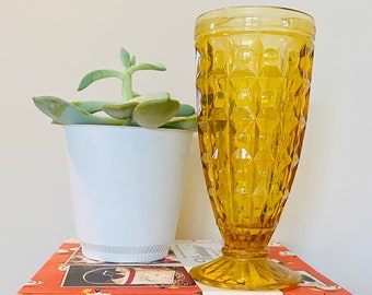 Vintage Amber Whitehall Footed Glass