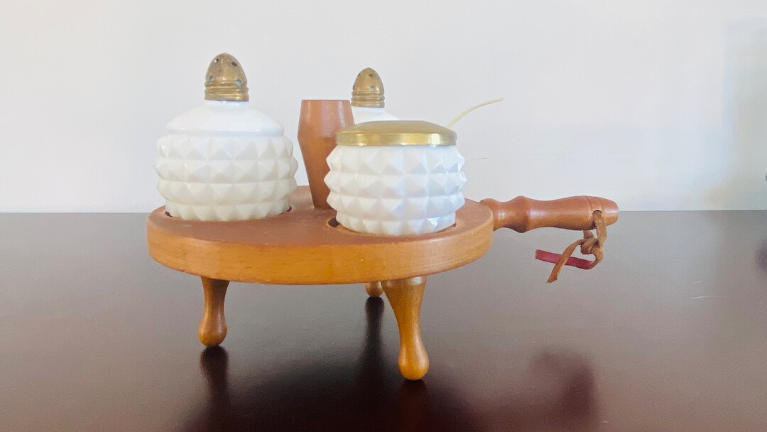 Vintage Hobnail Salt, Pepper and Sugar Etsy