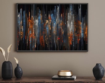 Ultra Modern Abstract Digital Art City Scape Art Wall Art Home Decor Fun Art Large Geometric Poster Printable Abstract Wall Art