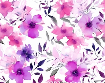 Spring Summer Floral Print Seamless Pattern Repeating File for Fabric Printing Sublimation Commercial Use