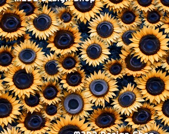 3D Sunflowers Flowers Print Seamless Pattern Repeating File for Fabric Printing Sublimation Commercial Use